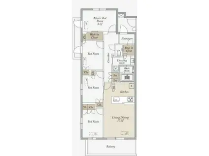 KDXレジデンス武蔵境II(4LDK/3階)の間取り写真