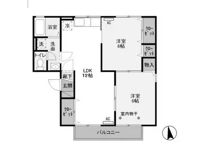 グレイスエステ-トA(2LDK/1階)の間取り写真