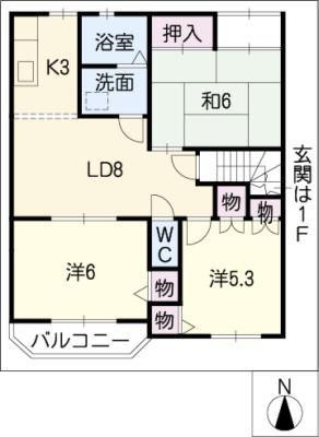 メイプルタウン小林(3LDK/2階)の間取り写真