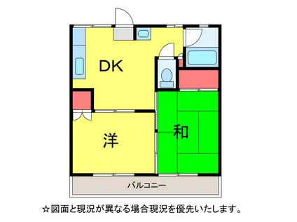 キャピタルA(2DK/2階)の間取り写真
