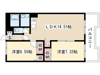 YS HOUSE II(2LDK/2階)の間取り写真
