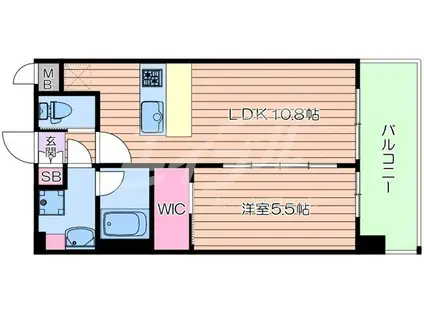 PHOERME城北公園(1LDK/9階)の間取り写真