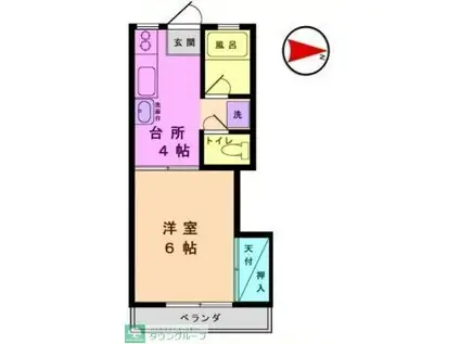 シャトーエトアール(1K/2階)の間取り写真