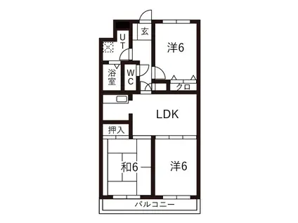 アビタシオン思水(3LDK/3階)の間取り写真