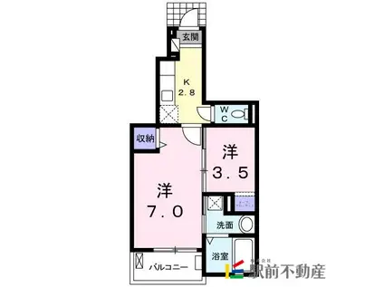 LA LUCE(1SK/1階)の間取り写真