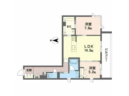 コンフォート南桜塚(2LDK/2階)の間取り写真