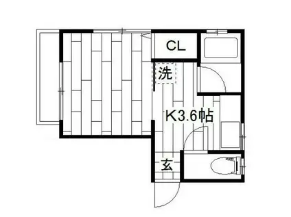 エクセル北町(1K/2階)の間取り写真