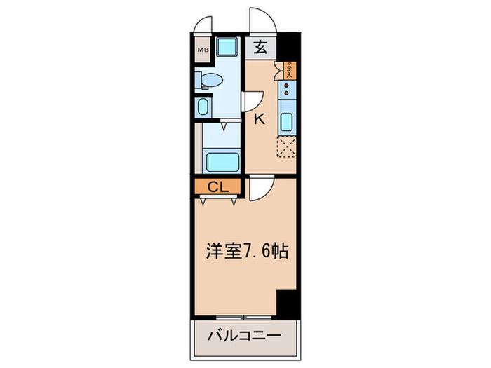 ノステルコート岡崎(1K/11階)の間取り写真