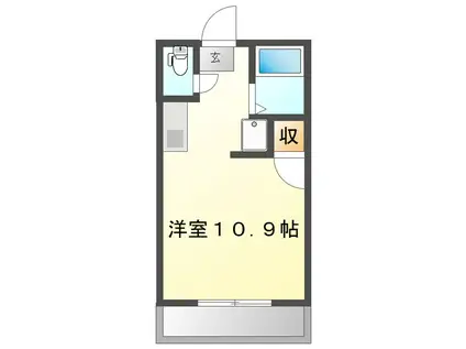 マイハウスB(ワンルーム/1階)の間取り写真