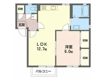 リンデンバウム(1LDK/2階)の間取り写真