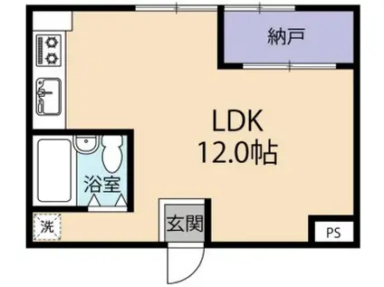 鶯橋マンション(ワンルーム/3階)の間取り写真