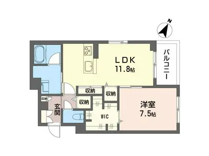 リヴァソーレ(1LDK/2階)の間取り写真