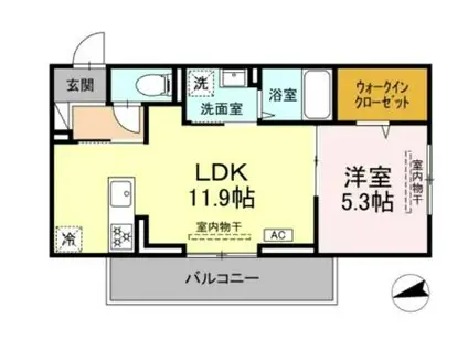 アンソレイユ宮ノ上(1LDK/3階)の間取り写真