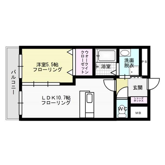シャルマンビオス(1LDK/2階)の間取り写真