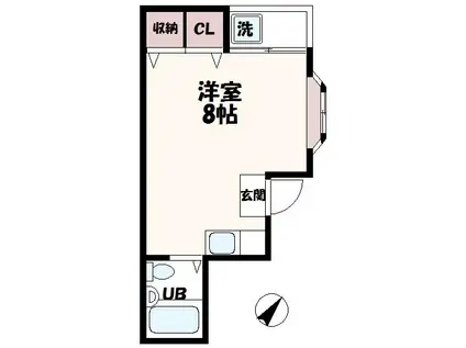 メゾンアザレ(ワンルーム/2階)の間取り写真