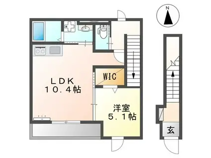 NEOHEIM(1LDK/2階)の間取り写真