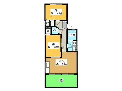 グランメールイトウ B棟(2DK/1階)の間取り写真