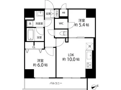 サイオン町屋(2LDK/8階)の間取り写真