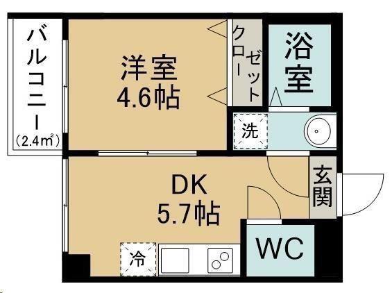 TERASU仙台(1DK/1階)の間取り写真