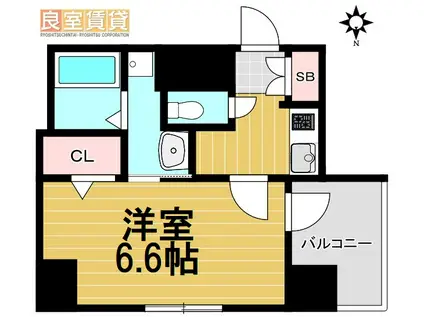 メイクス上前津III(1K/12階)の間取り写真
