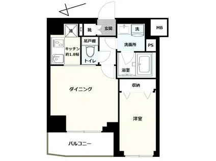 ハーモニーレジデンス東京羽田スカイブリッジ(1DK/4階)の間取り写真