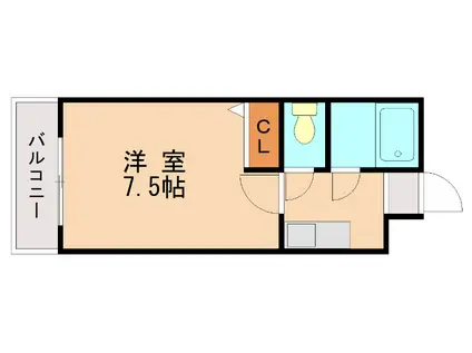 ウィザード九工大前(1K/3階)の間取り写真