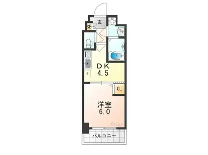 アクアプレイス京都三条朱雀(1DK/3階)の間取り写真