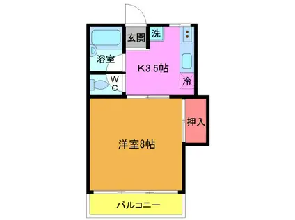 ハイネス加納(1K/2階)の間取り写真