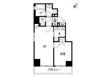 ボンナチュール入谷(1LDK/9階)の間取り写真