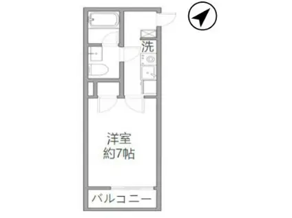 ウィングガーデン一ノ割(1K/3階)の間取り写真