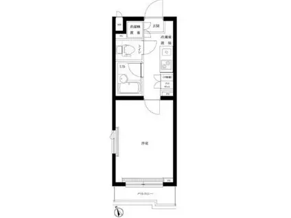 ルーブル荻窪伍番館(1K/2階)の間取り写真
