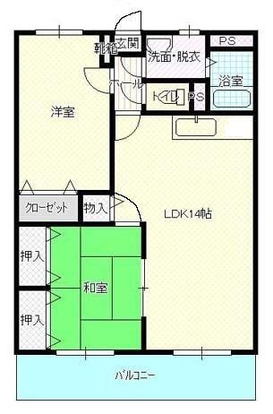 M.クラルテ(2LDK/1階)の間取り写真