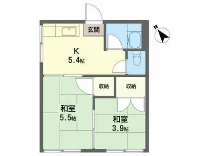 川添アパート(2K/1階)の間取り写真