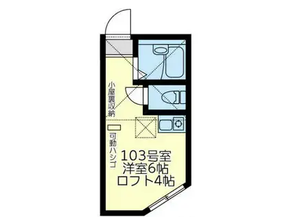 ユナイト横浜ジュセリーノ(ワンルーム/1階)の間取り写真