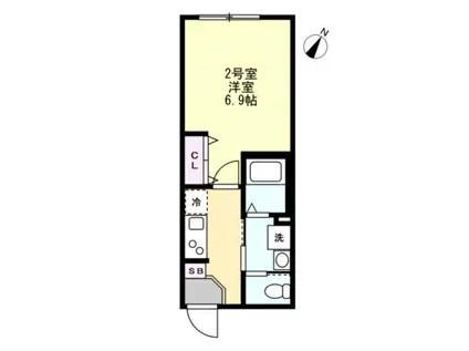 アリア・グランデ上大岡(1K/1階)の間取り写真