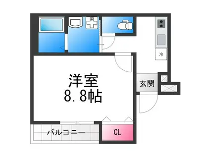 フジパレス御陵通II番館(1K/1階)の間取り写真