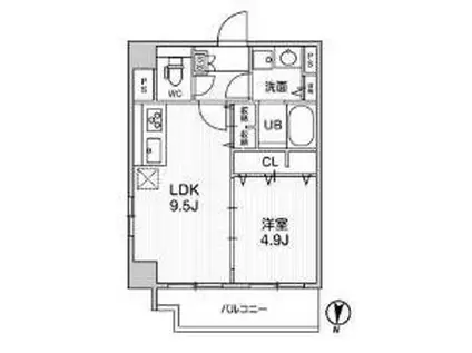 ROOTS RYOGOKU(1LDK/2階)の間取り写真