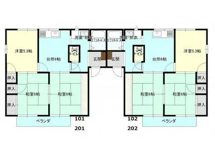 あっぷるハウスせと(3DK/2階)の間取り写真