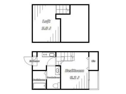 SQUARE I(1K/1階)の間取り写真