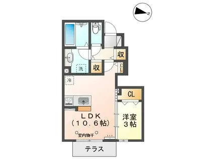 ルピナス(1LDK/1階)の間取り写真
