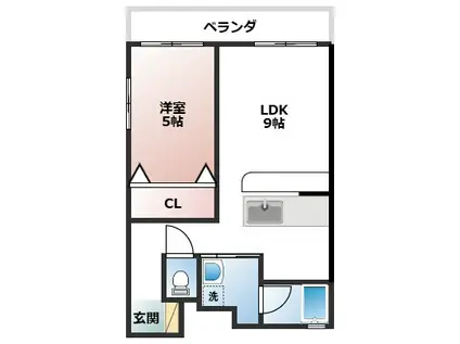 かりゆしアパート(1LDK/3階)の間取り写真