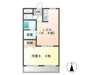 エクセルアシューレ(1LDK/3階)の間取り写真