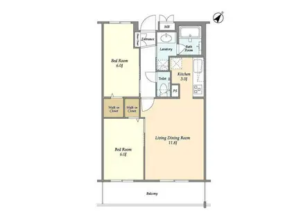 BLESS北新宿(2LDK/4階)の間取り写真