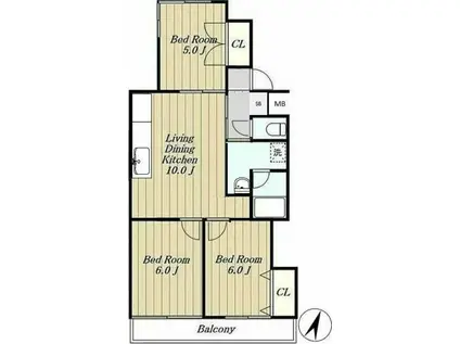 メゾンドAI(3LDK/1階)の間取り写真