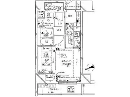 プリムローズ駒込(1DK/8階)の間取り写真