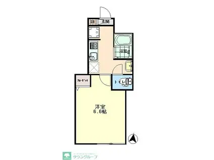 THE MALIE久米川(1K/2階)の間取り写真