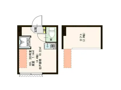 スクリーア永福(ワンルーム/1階)の間取り写真