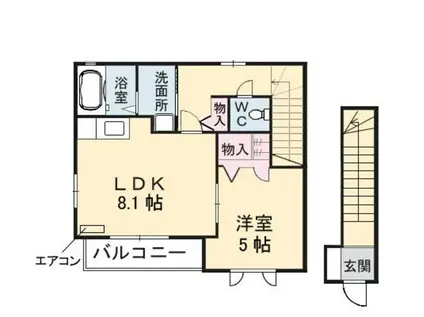 メゾン・プラナス(1LDK/2階)の間取り写真