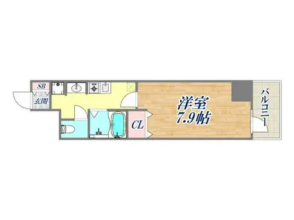 ロイヤルヒル神戸三ノ宮(1K/7階)の間取り写真