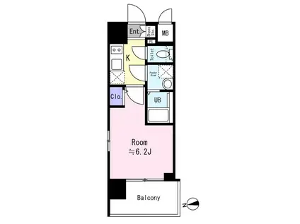 エスリード ザ・グレア大阪(1K/7階)の間取り写真